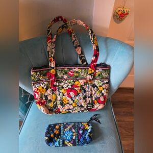 Vera Bradley Combo Multicolor Floral Tote and Pencil Case!